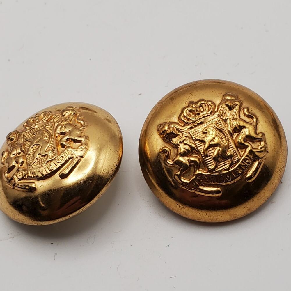 2 Military Royal Dutch Netherlands Dome Shank Buttons Je Maintiendra Sewing 1" +